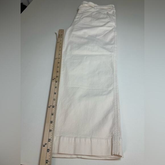 Anthropologie Twill Cream Straight Boyfriend Fit Canvas Size 32/ 14 EUC Ankle - Picture 4 of 7